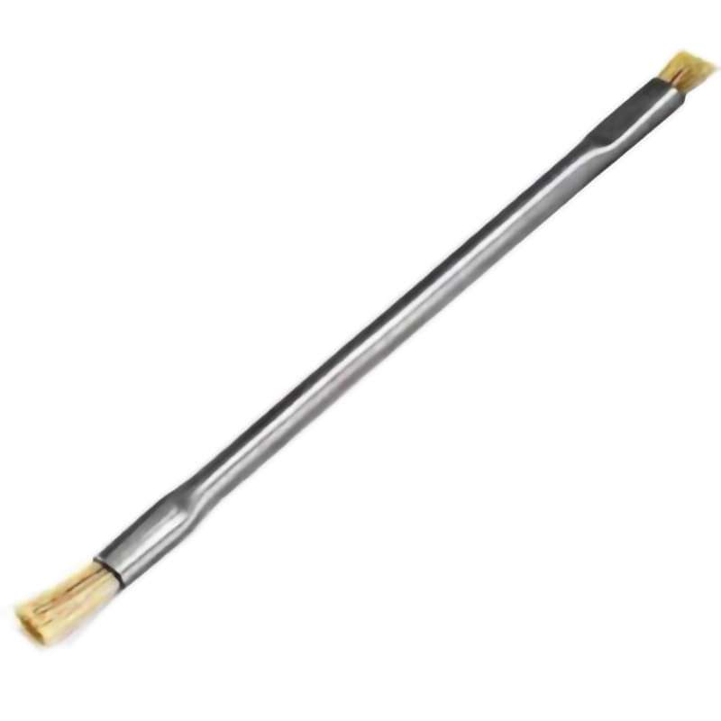 Applicator Brush, Double End, Anti-Static, Horse Hair 1/4" Bristle, SS, 3/16" x 4-1/2" Handle, ESD